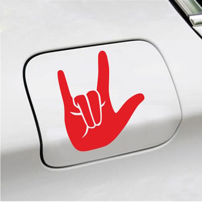 Bumpersticker - Rock N Roll - 14 X 12 - Rood