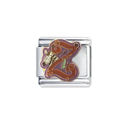 Schakel Bedel - Letter Z - Fun Colours - 9mm Schakel voor Italiaanse Bedelarmband