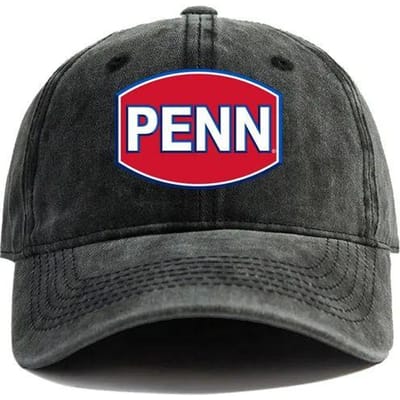 Penn Reels Baseballpetten Verweerde Petten Pet Mannen Vrouwen Retro Buiten Zomer Verstelbaar Visserij Liefhebber Pet Buiten Zonbescherming Adjustable black