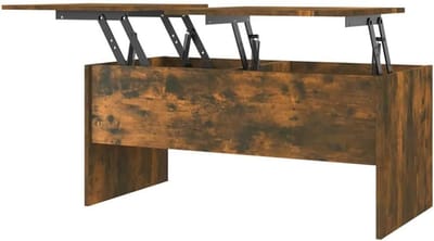 Salontafel - Bijzettafel Koffietafel - Woonkamer Inrichten - Verstelbaar Mechanisme - 102x50x46.5 cm - Gerookt Eiken