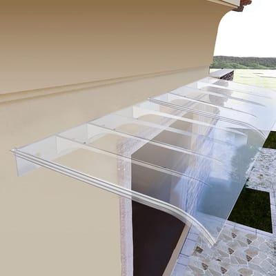 Deurluifel Luifel - Overkapping Huisdeur - Bescherming Buiten - Transparant Polycarbonaat - 40x150cm - Doorzichtig