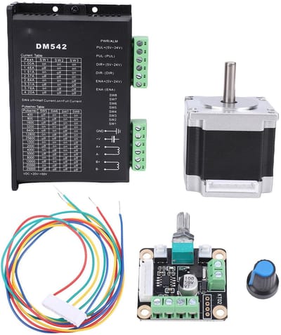 Dailygoods- Steppermotor Gesloten Loop - Nema 23 Kit - DM542 Microstep Driver - 2.8A Aandrijfstroom - 126N.cm Houdkoppel - Duurzame Constructie - Stappenmotor