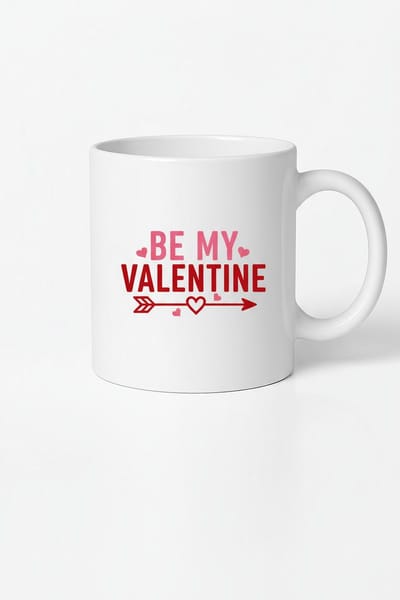 Be My Valentine Mok - Romantisch Valentijnscadeau met Hartjes & Liefdespijl