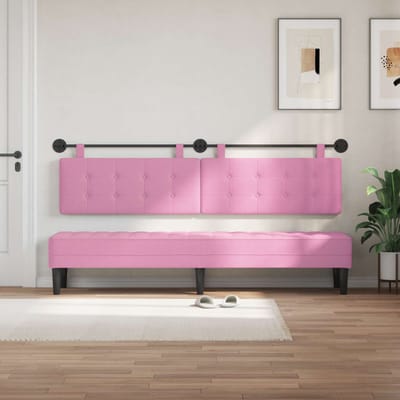 vidaXL - Hangend - hoofdbord - Roze - Stof