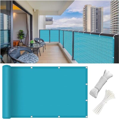 Balkon Privacy Scherm - Inkijkbescherming Hek - Buiten Leven - UV-Bestendig Ademend - 145 x 850 cm - Blauw