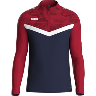 Jako Iconic Ziptop Kinderen - Marine / Chilirood | Maat: 128