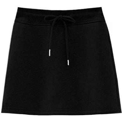 Dames Nieuwe Stijl Zomer Kleine Hoge Taille Rok Casual Heupbedekkende Taille Rok Anti-blootstelling Rok Broek XL zwart