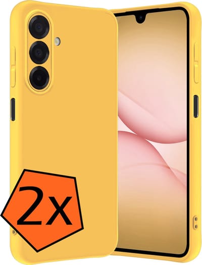 Hoes - 2 Stuks - Geschikt voor Samsung Galaxy A17 - Sterk & Shockproof - Case Siliconen - Back Cover - Telefoon Hoes - Geel