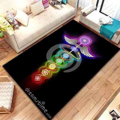 Nieuw In Rainbow 7 Chakra Mandala Boheemse Vloerkleed, Tapijt voor Woonkamer Slaapkamer Bank Deurmat Decoratie, Yoga Zachte Antislip Vloermat 60*90cm