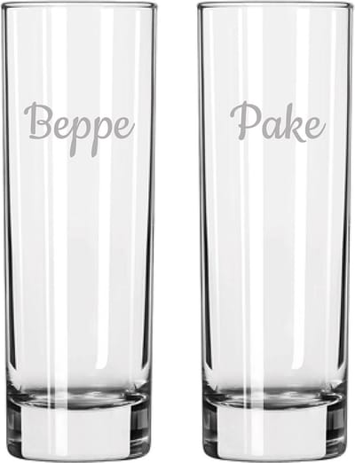 Gegraveerde longdrinkglas 22cl Pake & Beppe