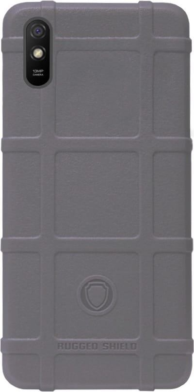 RUGGED SHIELD Rubber Bumper Case Hoesje voor Xiaomi Redmi 9 - Grijs