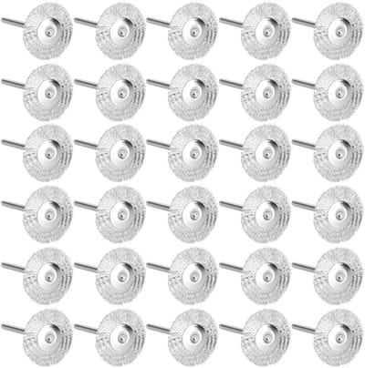 Dailygoods- Staaldraadborstel Mini - 30 stuks - Roterende Borstel - Polijsten - Reiniging - Geschikt voor Nauwe Gaten - Interne Diameter 3 mm - Borstelset