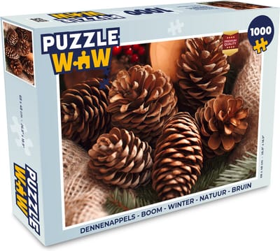 Puzzel Dennenappels - Boom - Winter - Natuur - Bruin - Legpuzzel - Puzzel 1000 stukjes volwassenen - Kerstpuzzel - Kerstpuzzels - Kerst - Cadeau - Kerstcadeau voor mannen, vrouwen en kinderen
