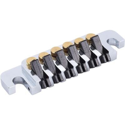 Pont de chevalet à rouleau de réglage de guitare avec 2 goujons Pont de réglage de guitare électrique Barre d'arrêt de cordier pour LP white