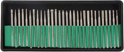 Diamant Schacht Slijpen Boren - Rotary Boren Set - Graveren Glas Jade - Hoge Hardheid Duurzaamheid - 30 Stuks - Zilver