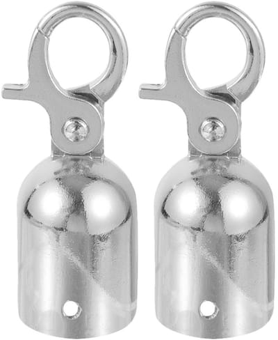 2 Stuks Touw Eindstoppen met Haak - Katoenen Koord Eindstukken, Touwaccessoires voor Balustrade en Tuin Gebruik