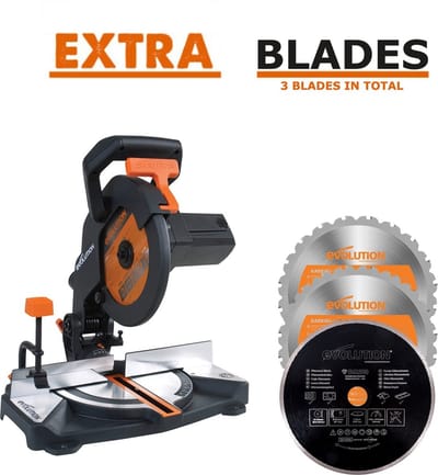 EVOLUTION - COMBOPACK R210CMS + ZAAGBLAD MULTI + DIAMANT - DIA 210 MM - 1200W - 7KG