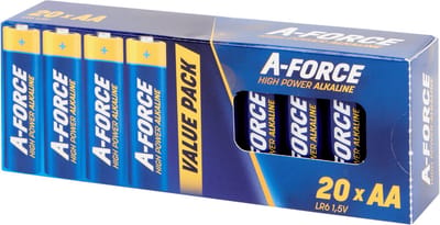 20x AA Batterijen | HIGH POWER |A-Force batterijen AA | Nood Pakket |Voordeel Verpakking | Alkaline batterijen - 1,5V, LR6 - 20 stuks