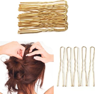 Dames Haarspelden Goud U vormige- 100 stuks Haarspeldjes voor Vrouwen Meisjes- U pins goud- haarspelden kapper- Youhomy accessoires haarclips-Bobby Pin Zwart | Haar Styling hulpstuk - haarspeld - Haarschuifje - Bobby Pin