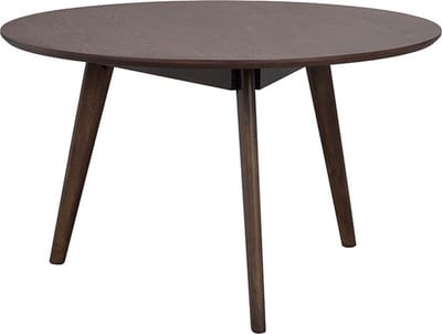 Rowico Home Yumi Ronde Salontafel Donker Eiken - Hout - Bijzettafel - Koffietafel - Retro - Japandi - Tafeltje voor Woonkamer - Bruin - Ø 90 x 53 cm