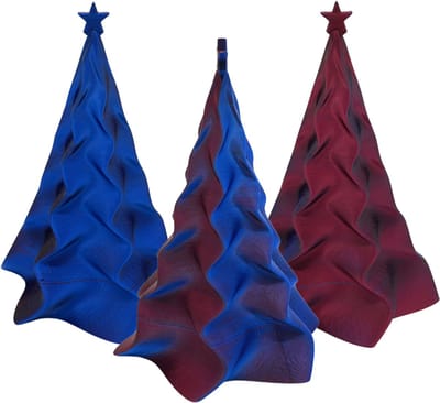 Organische kerstboom – Decoratief object - Blauw / Paars - 3d geprinte object – Winter woondecoratie – 15CM