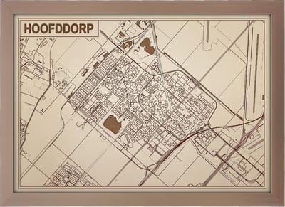Decoratief Beeld - Houten Van Hoofddorp - Hout - Bekroned - Bruin - 21 X 30 Cm