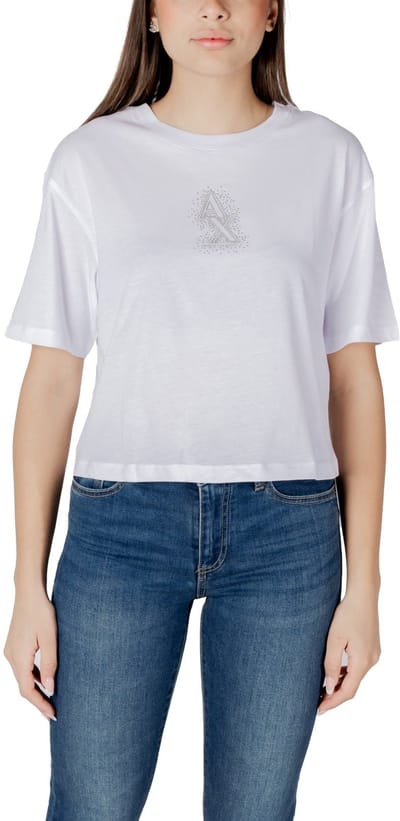Crystal AX Logo Short Sleeve Tee Wo - White T-Shirts