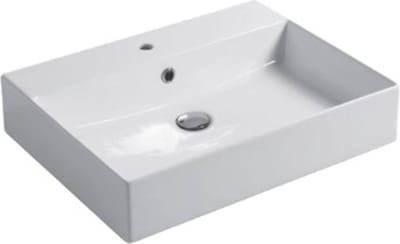 Saqu Square Wastafel 1 bak 1 krg 60x40x12 cm Mat Wit