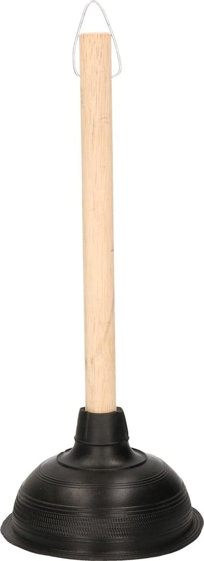 Sorex Ontstopper voor toilet of gootsteen - hout - rubber - zuignap - 14,5 cm - plopper - klassiek