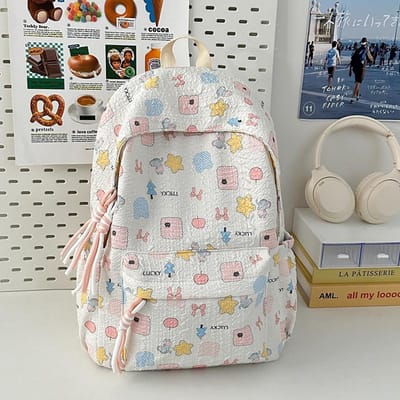 Koreaanse Ins Leuke Cartoon Hoge Waarde Schooltas Middelbare School Meisjes Rugzak met Grote Capaciteit Middelbare School Studenten Vrije Tijd Rugzak .