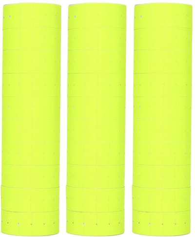 Dailygoods- Prijslabels 15000 Stuks - 30 Rollen - Fluorescerende Stickers - Papier 21x12mm - Geschikt voor Mx-5500 - Schrijfbaar - Etiketten