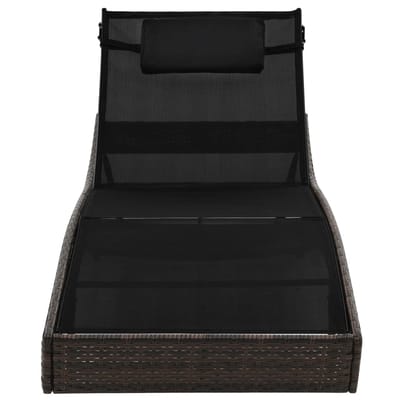 vidaXL - Ligbed - poly - rattan - en - textileen - bruin