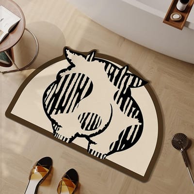 Cartoon Diatomeeënaarde Mat Toilemat Vuilafstotend Antislip Absorberende Voetmat Vuilafstotend Goed Onderhoud Slijtvaste Voetmat 40 * 60cm