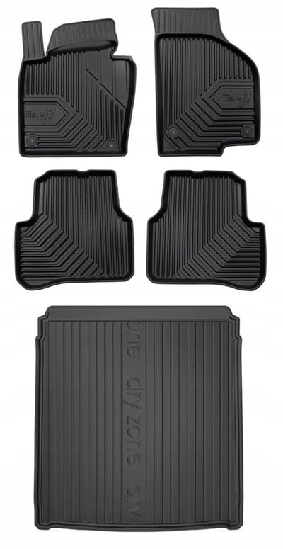 Frogum 77 & DryZone - Automattenset en Kofferbakmat - Geschikt voor Volkswagen CC Fastback (2012-2016) - Laser-fit Pasvorm - TPE Rubber - Geurloos