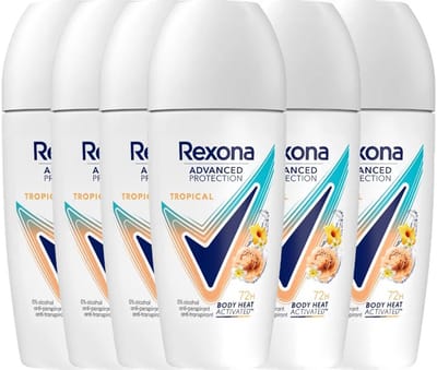Rexona Advanced Protection - Deodorant Roll-on - Tropical - 72u Bescherming - 6 stuks