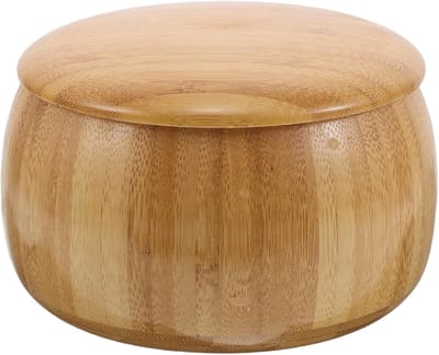 Houten Kom Met Deksel - Schaakcontainers Pot - Schaakstukken Opbergen - Geavanceerde Afdichtingstechnologie - 14 x 14 x 8.5 cm