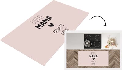 Keukenloper - Loper keuken - Quotes - Hotel mama always open - Spreuken - Mama - 120x60 cm - Keukenloper vinyl