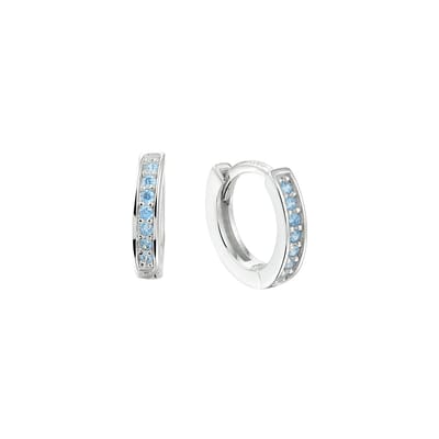 Glams klapoorringen blauw zirkonia 9 mm - 9 mm - Zilver
