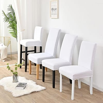 Spandex Stretch Stoelhoezen Effen Voor Eetkamer Keuken Bruiloft Kantoor Hotel Duurzaam Polyester Stof M(45-60cm)