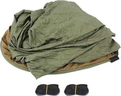 Hangmat met klamboe - Dubbele hangmat - Buiten ontspannen - Voorkomt kantelen - 290x140 cm - Legergroen
