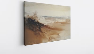 Saammp Canvas Schilderij - Minimalistisch - Beige - Abstract kunstwerk - 30x20 - Foto op canvas - Wanddecoratie - Muurdecoratie Woonkamer - Slaapkamer decoratie - Canvas Print