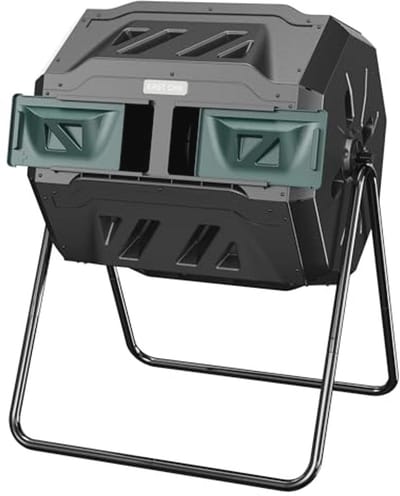 Compostbak voor Buiten met Schuifdeuren en Beluchting - Draaibare Compostbeker voor Tuin en Keuken