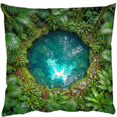 Sierkussens - Kussentjes Woonkamer - 50x50 cm - Natuur - Jungle - Water - Groen