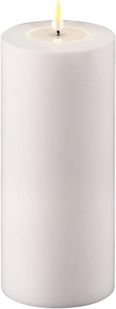 Led Kaars - Decoratieve Kaars - Buiten Sfeer - Realistische Vlam - 20 cm Hoog - Wit