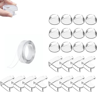 Set van 24 Transparante Hoekbeschermers voor Baby's - Rubber, Zelfklevend, Sterke Hechting voor Meubels en Veiligheid tegen Letsel