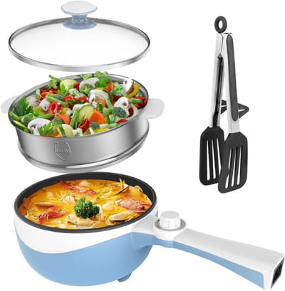 Aurixi® Hotpot Electrisch – Kaasfondue Pan Elektrische Multipan – Saute Pan – Blauw - ‎37cm x 19cm x 20cm
