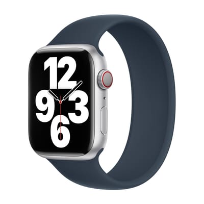 Apple Siliconen solobandje voor de Apple Watch | 44/45/46/49 mm - Maat 8 - Storm Blue