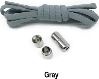 Elastische Veters - Veters - Schoenveters - Grijs + Sluiting