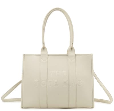 Damestas - The Tote Bag XL – Beige - Shopper - Schooltas - Laptoptas - Werktas – Met Binnenvakken – 40×29×16 cm