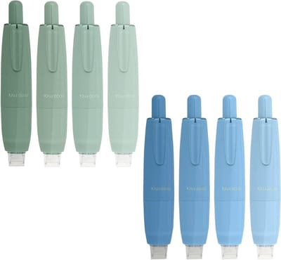 Dubbelzijdig plakband set van 8 stuks, transparant en permanent, ideaal voor scrapbooking en knutselen met handige dispenser